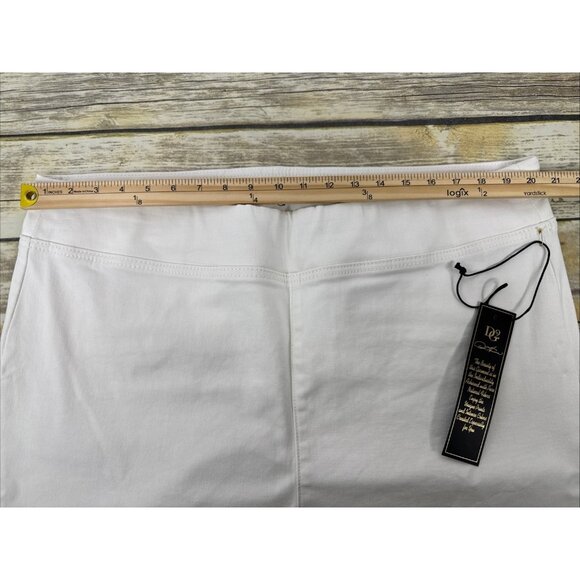 DG2 by Diane Gilman Compact Comfort Denim Bootcut Jeans Size 20WT Ivory NEW - Picture 7 of 9